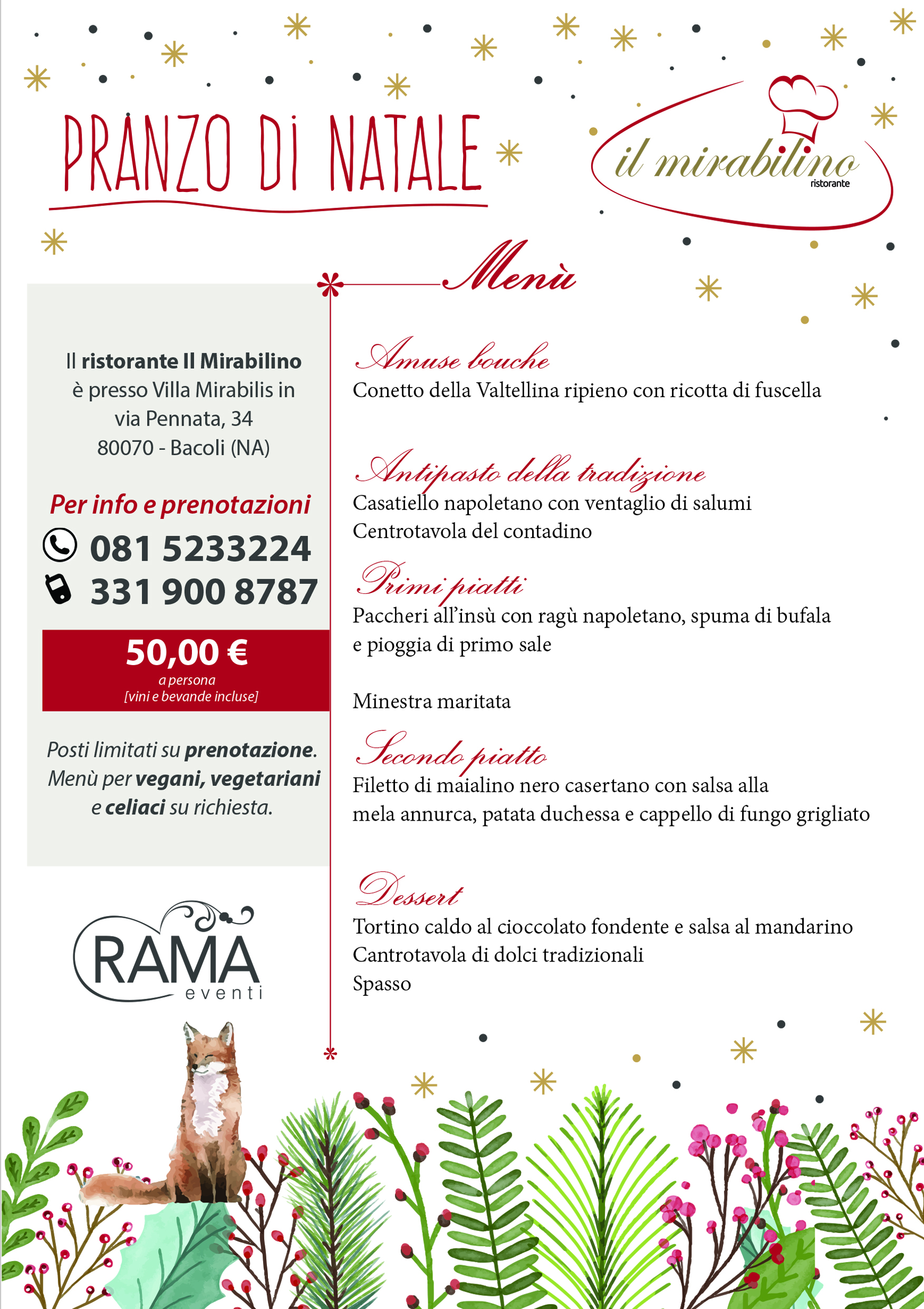 Menu Napoletano Di Natale.Menu Di Natale E Cenone Di San Silvestro 2018 Rama Eventi